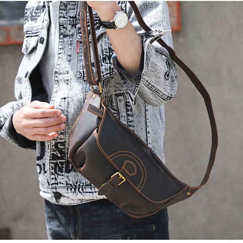 Stylish Vintage Leather Cross Body Bag for Men