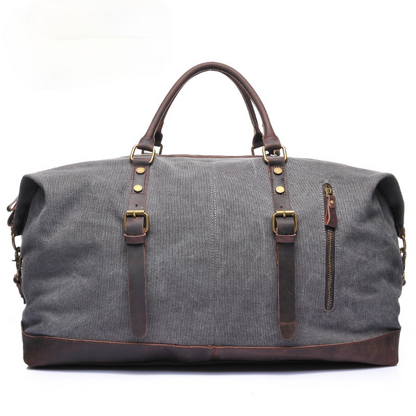 Men's Travel Canvas Leather Duffel Bag
