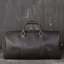 Load image into Gallery viewer, Classic Leather Duffel Bag with Shoes Compartment Travel Weekender Bag
