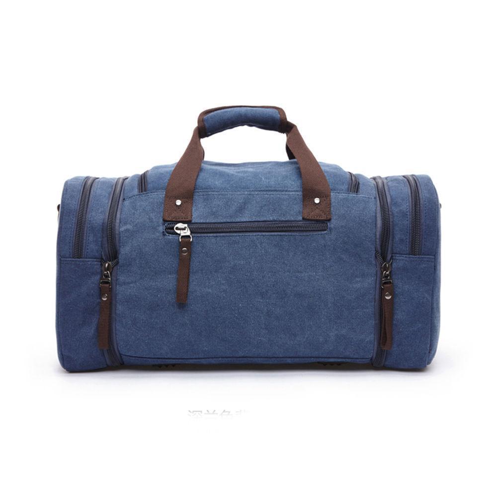 Men's Oversize Canvas Travel Bags Large Capacity Carry On Luggage Weekend Bag