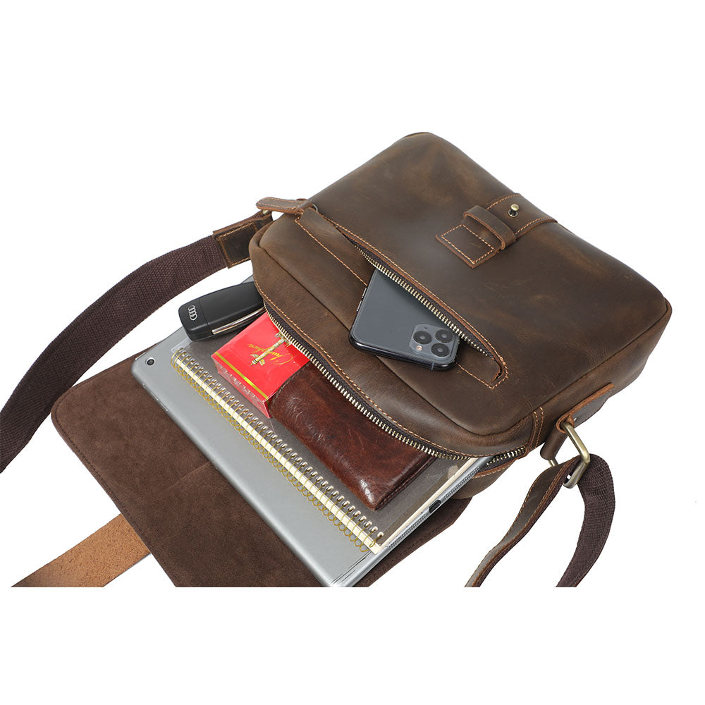 Retro Small Brown Messenger Shoulder Bag