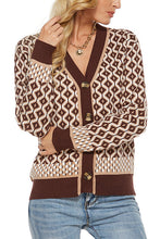 Load image into Gallery viewer, Argyle Button Cardigan
