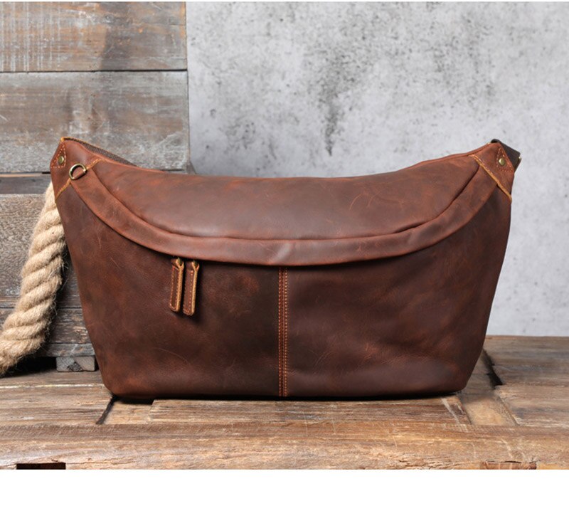 Large Leather Shoulder Cross Body Sling Bag