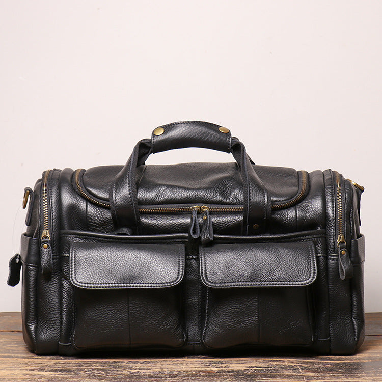 Men Leather Travel Duffel Bag