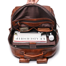 Load image into Gallery viewer, Handmade Full Grain Leather School Backpack for Men Laptop Bag Travel Backpack
