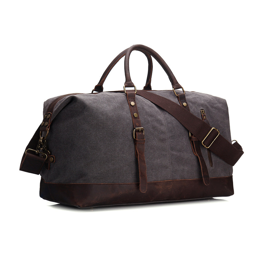 Vintage Canvas Leather Travel Duffel Bag