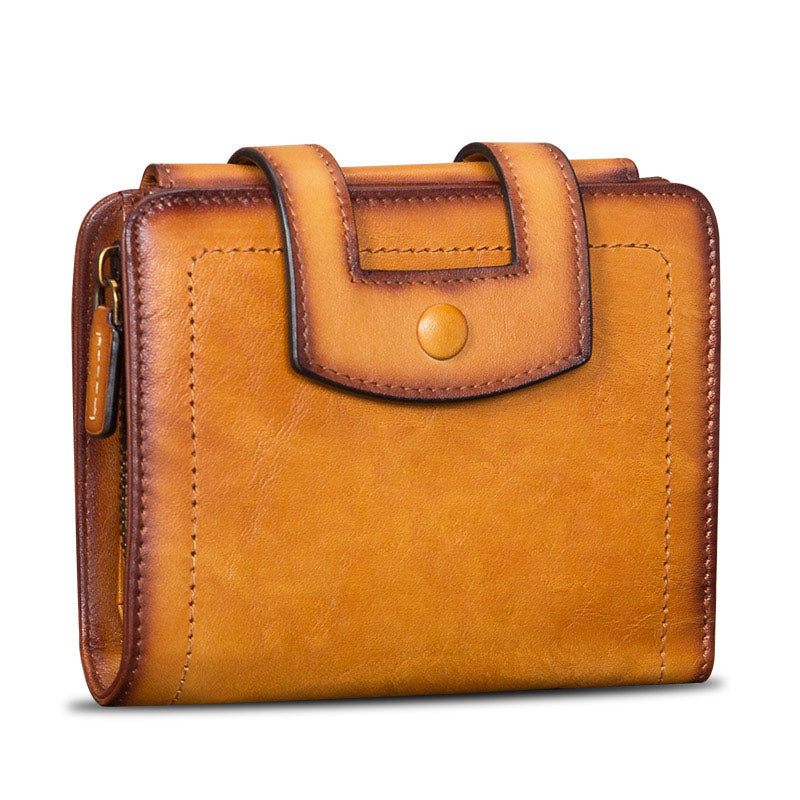 Chic Womens Short Leather Clutch Wallet with Coin Pocket and Card Holders For Women