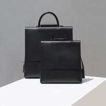 Load image into Gallery viewer, Black leather womens Backpack Purse Fashion Mininmalist Backpack

