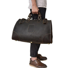 Load image into Gallery viewer, Dark Brown Crazy Horse Leather Duffel Bag
