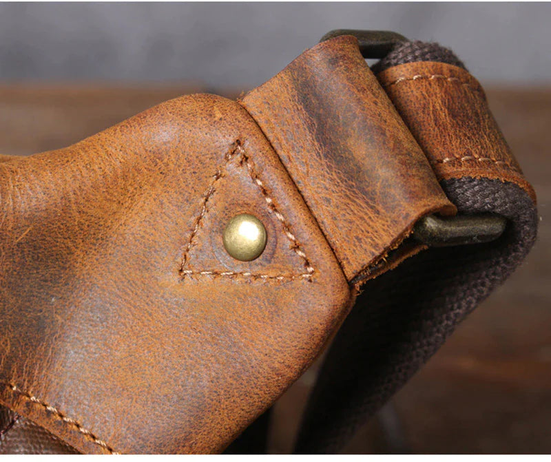 Classic Leather Crossbody Sling Bag for Men