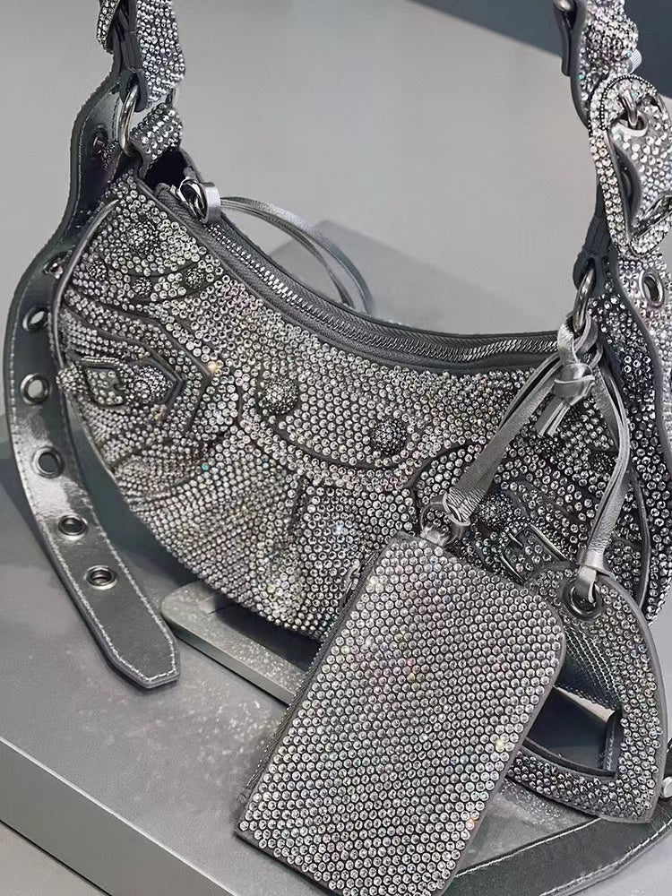 Shoulder Bag With Rhinestones