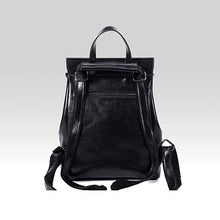 Load image into Gallery viewer, Brown Zipper Convertible Leather Backpack
