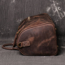 Load image into Gallery viewer, Cowhide Leather Overnight Travel Weekender Duffel Bag
