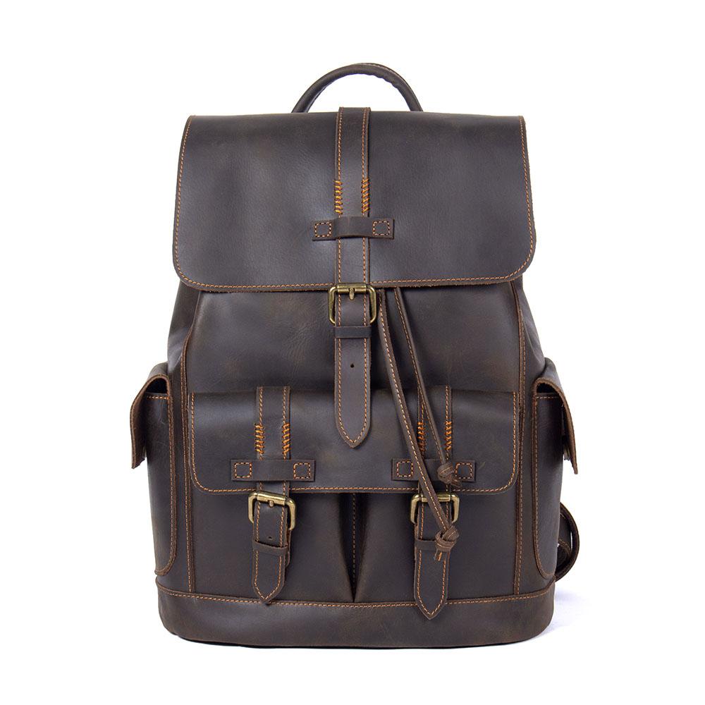 Classic Full Grain Leather School Backpack