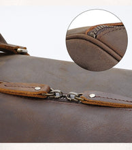 Load image into Gallery viewer, Leather Large Travel Weekender Duffel Bag with Laptop Compartment
