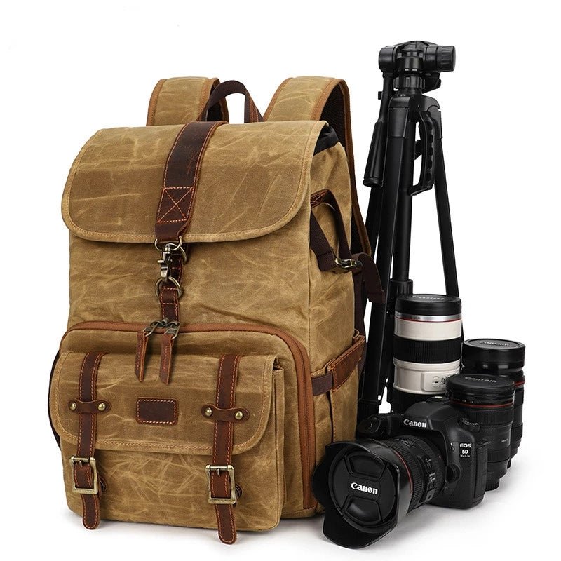 Waterproof Canvas Camera Backpack Photography Bag