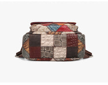 Load image into Gallery viewer, Small Patchwork Zipper Leather Backpack Bag for women
