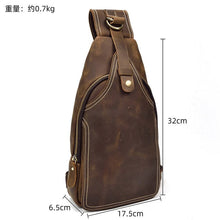 Load image into Gallery viewer, Brown Leather Crossbody Bags for Men Sling Backpack
