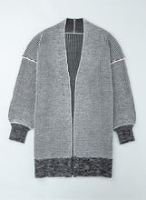 Load image into Gallery viewer, Oversized Grey Checkered Long Cardigan Sweater
