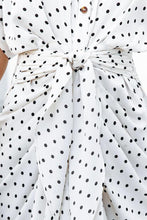 Load image into Gallery viewer, Polka Dot Tie Front Midi Shirt Dress
