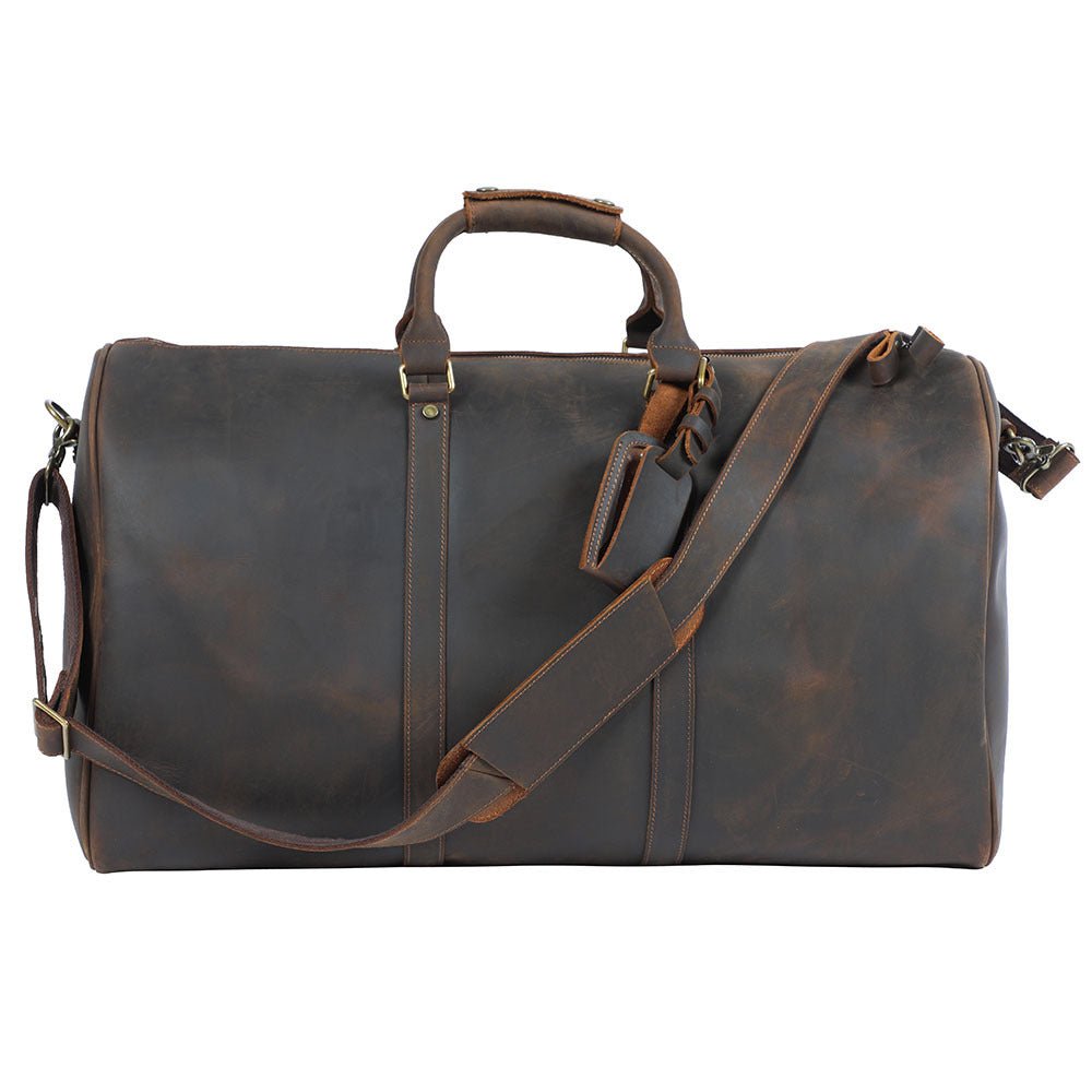Full Grain Leather Weekender Travel Duffel Luggage Bag