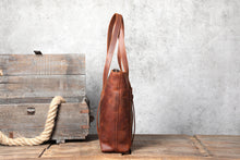 Load image into Gallery viewer, Brown Leather Tote Bag
