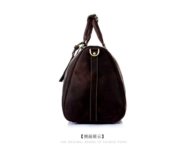 Retro Leather Portable Travel Duffel Bag
