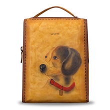Load image into Gallery viewer, Art Leather Backpack Hand Painted Handmade Satchel Casual Daypack
