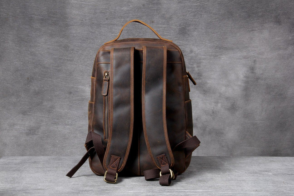 Large Handmade Leather School Backpack