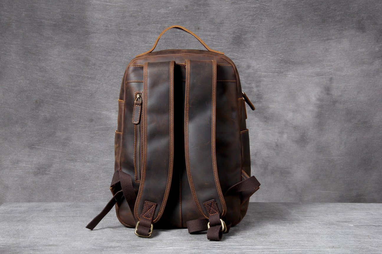 Large Handmade Leather School Backpack
