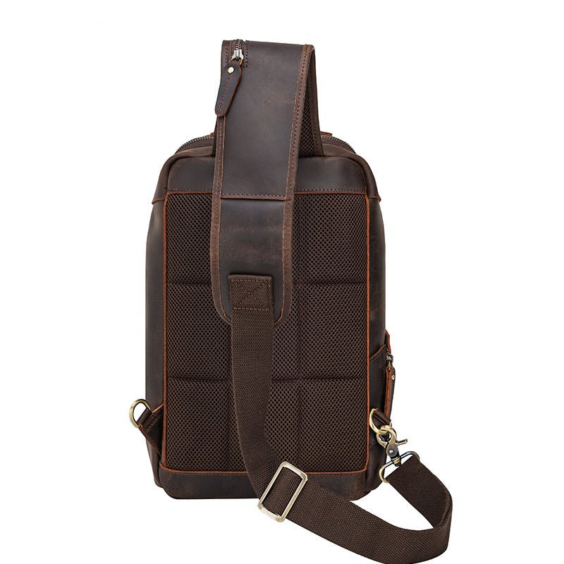 Crossbody Trip Chest Leather Sling Bag for Men