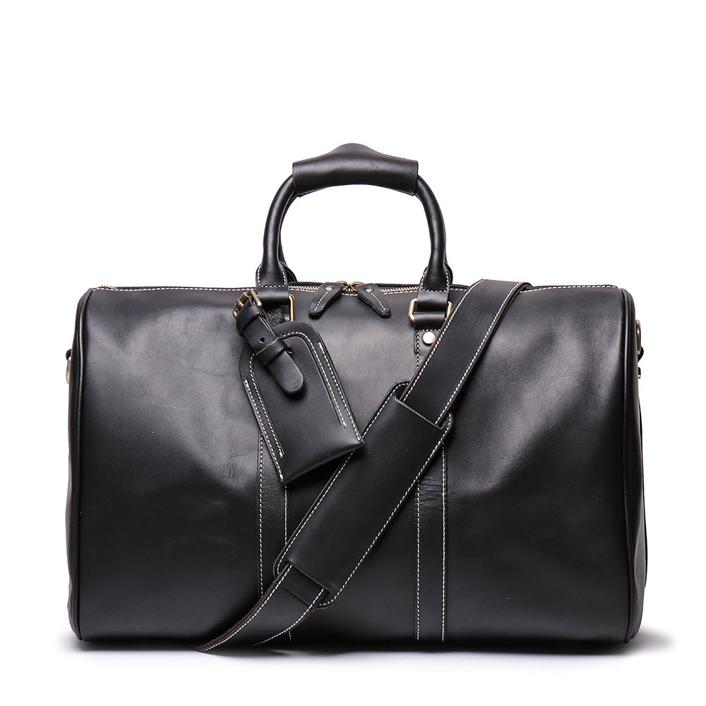Birthday Gift Simple Vintage Leather Duffel Travel Weekender Bag