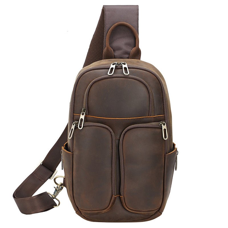Shoulder Crazy Horse Leather Chest Sling Bag