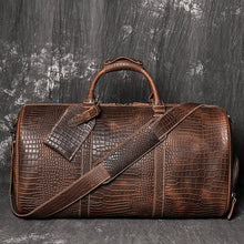 Load image into Gallery viewer, Brown Cowhide Travel Duffel Weekender Bag for Men
