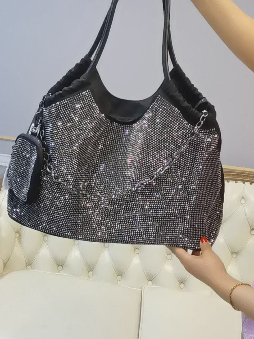 Bling Sparkling Crystals Rhinestone Evening Bag Tote