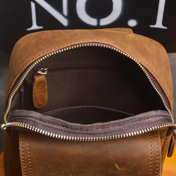 Mens Shoulder Crossbody Leather Sling Bag