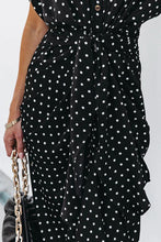 Load image into Gallery viewer, Polka Dot Tie Front Midi Shirt Dress
