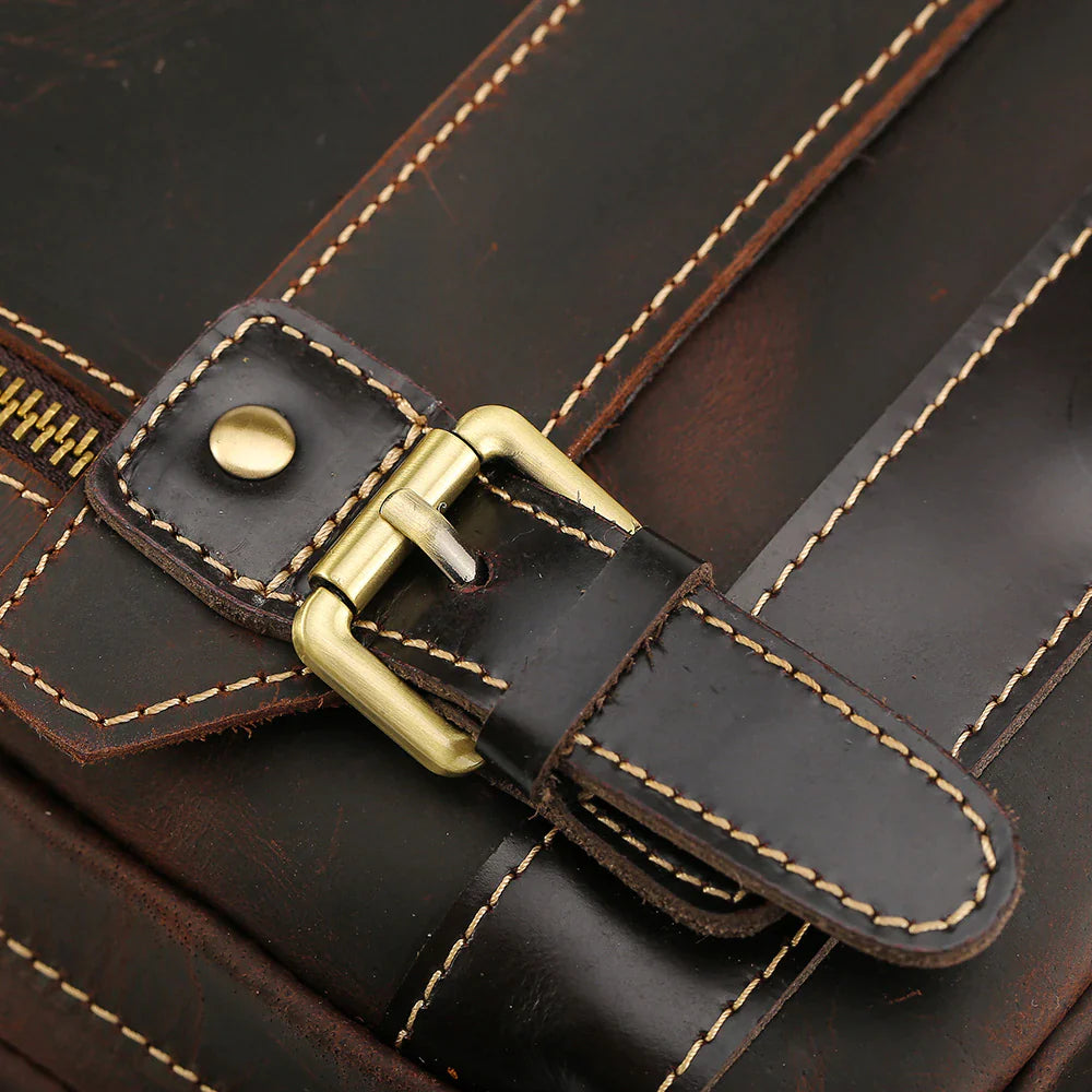 Mens Convertible Leather School Backpack Sling Bag