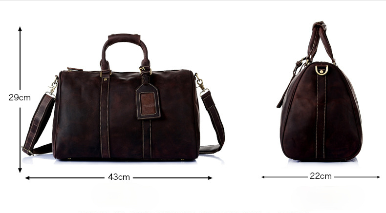 Retro Leather Portable Travel Duffel Bag