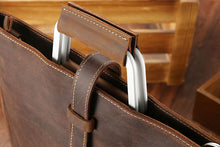 Load image into Gallery viewer, Handmade Crazy Horse Leather Laptop Bag Handbag Men Briefcase
