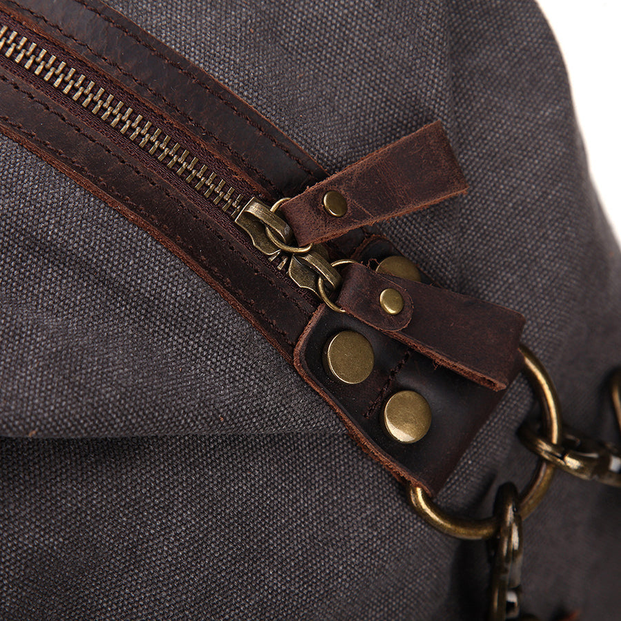 Vintage Canvas Leather Travel Duffel Bag