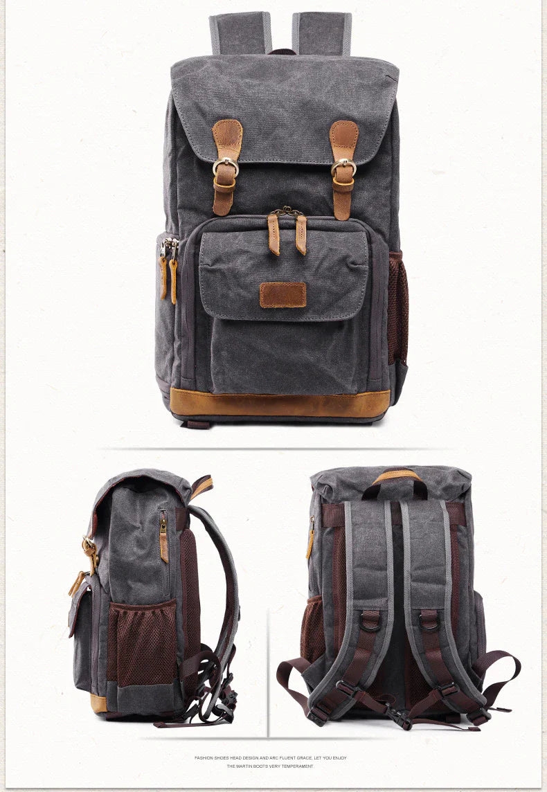 Photography SLR Camera Backpack Canvas Waterproof Bag