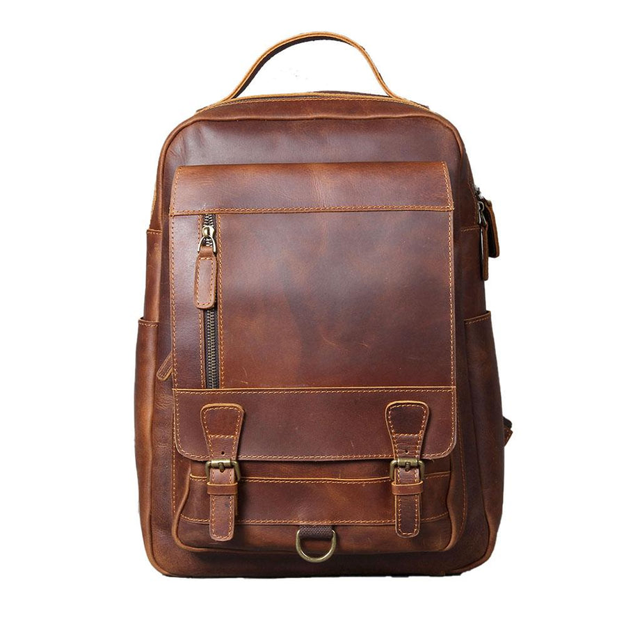 Large Handmade Leather School Backpack