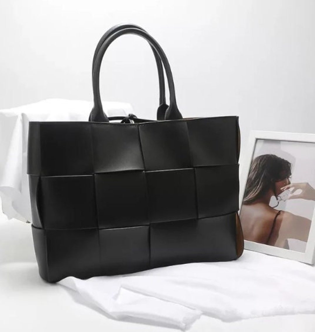 Large Woven Leather Tote Bag