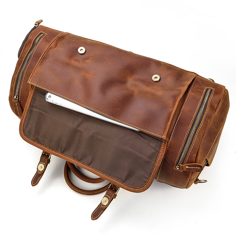 Vintage Men Leather Travel Weekender Duffel Bag