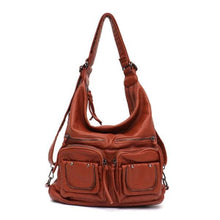 Load image into Gallery viewer, Large Soft Casual Women Bags School Backpack PU Leather Bag
