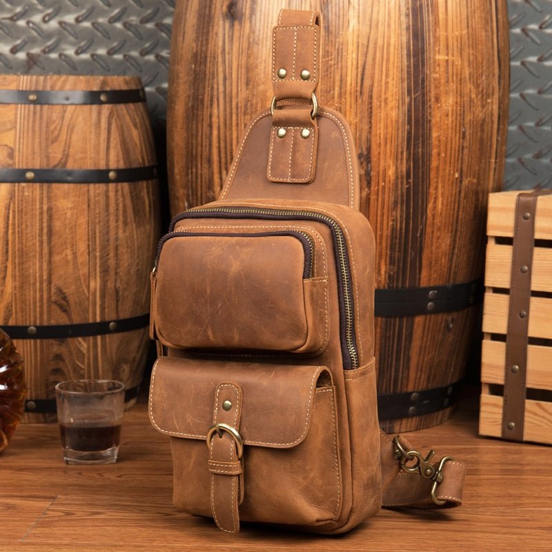 Unique Leather Crossbody Sling Bag