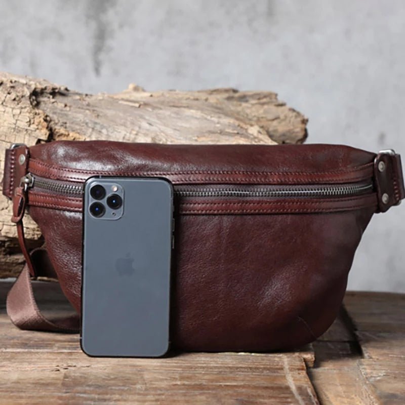 Cowhide Leather Sling Bag for Men