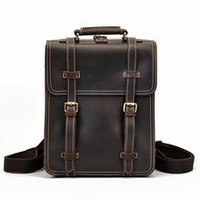 Load image into Gallery viewer, Retro Leather School Backpack
