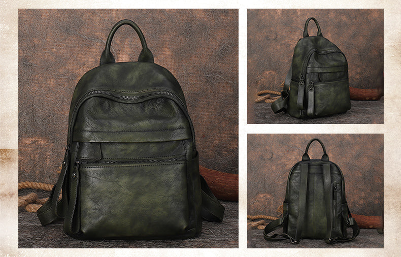 Vintage Leather Rucksack Womens Vintage School Backpacks Leather Backpack Purse